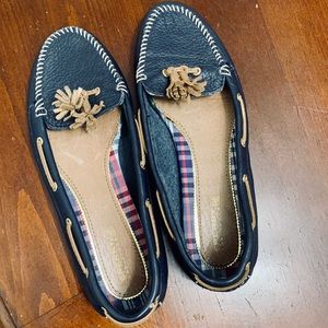 Sperry Top Sider Sabrina Leather Loafers in Navy